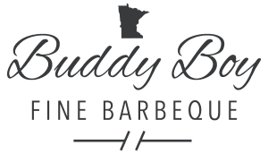 Buddy Boy Catering – Logo for Buddy Boy Fine Barbeque featuring stylized script and an outline of the state of Minnesota above the name. Buddy Boy Catering - Logo for Buddy Boy Fine Barbeque featuring stylized script and an outline of the state of Minnesota above the name.