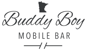 Buddy Boy Catering – Logo reads “Buddy Boy Mobile Bar” with a silhouette of Minnesota above the text and decorative lines below. Buddy Boy Catering - Logo reads "Buddy Boy Mobile Bar" with a silhouette of Minnesota above the text and decorative lines below.