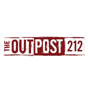 Buddy Boy Catering - Logo with the words "THE OUTPOST 212" in bold, distressed white text on a red rectangular background.