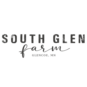 Buddy Boy Catering - Logo with text reading "South Glen Farm" in bold and script fonts, with "Glencoe, MN" below, on a plain white background.